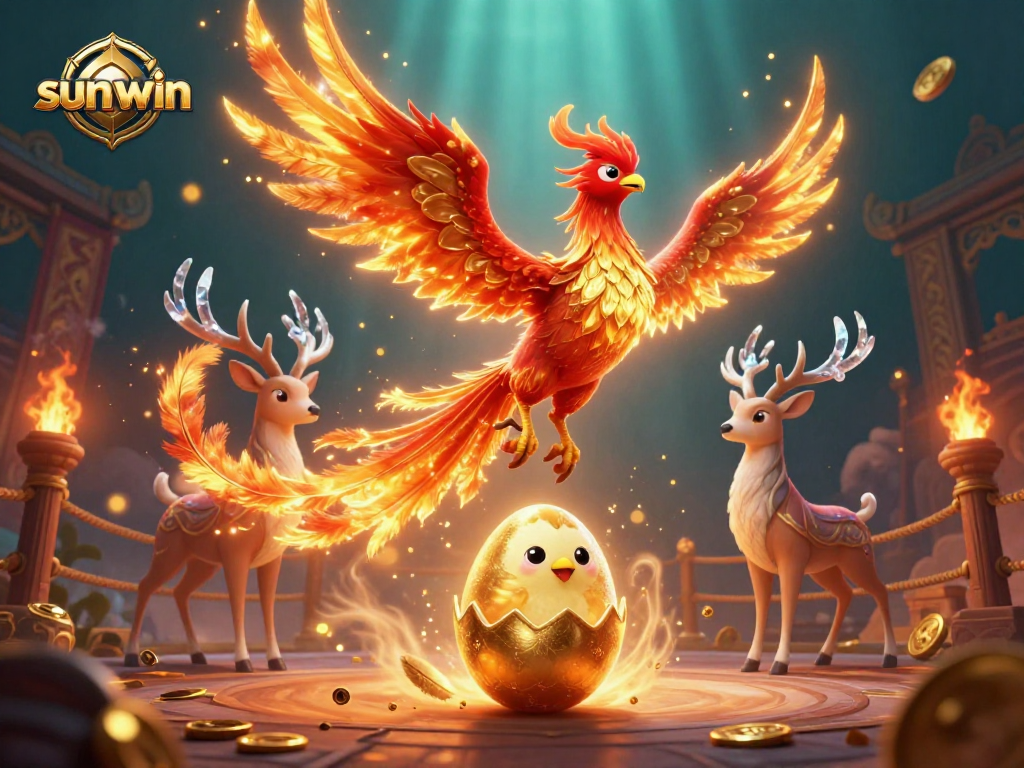 Experience sunwin's vibrant gaming universe with phoenixes and mystical elements.